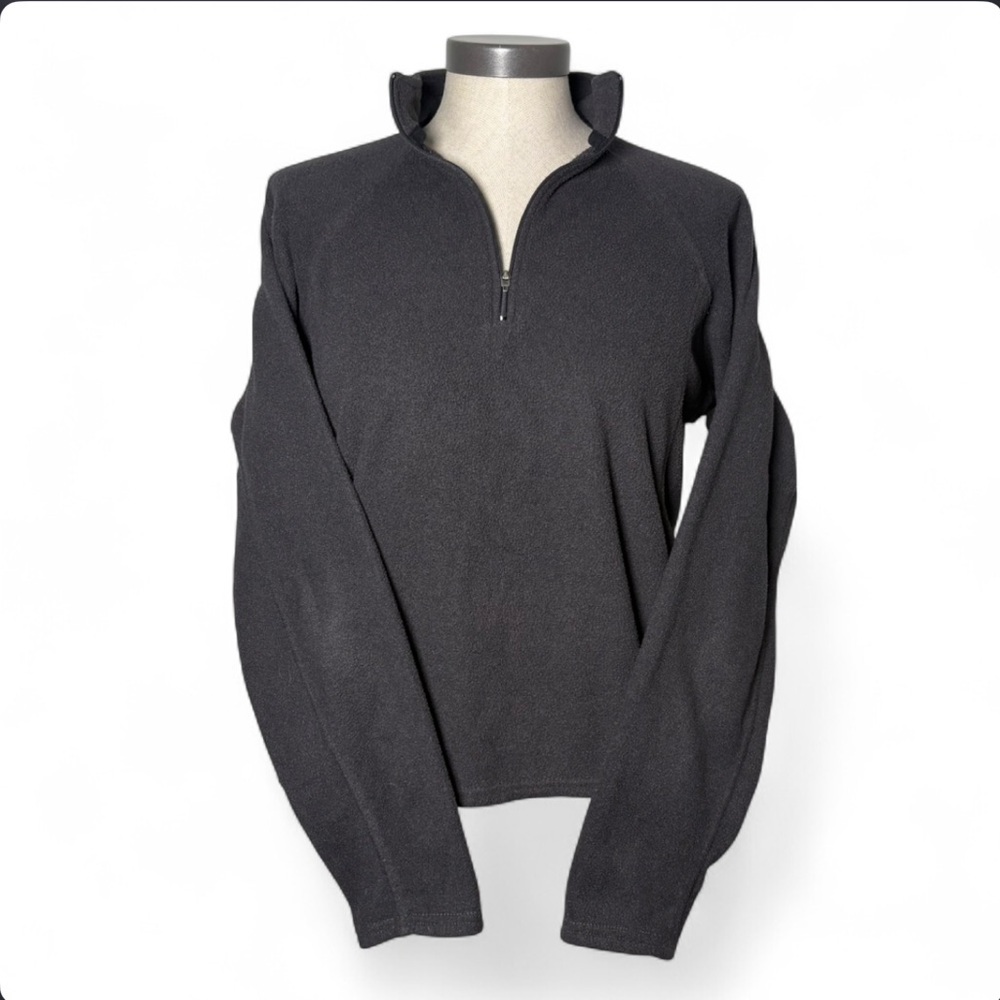 Patagonia Capilene Grey Quarter Zip Fleece Womens Large Logo Pullover
